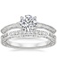 18K White Gold Canela Ring with Delicate Antique Scroll Diamond Ring (1/15 ct. tw.)