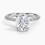 Moissanite Petite Shared Prong Diamond Ring (1/4 ct. tw.) in 18K White Gold