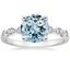 18KW Aquamarine Tiara Diamond Ring (1/10 ct. tw.), smalltop view