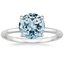 Aquamarine Petite Heritage Diamond Ring in 18K White Gold