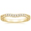 Yellow Gold Delicate Antique Scroll Contoured Diamond Ring