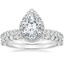 18K White Gold Shared Prong Halo Diamond Ring with Shared Prong Diamond Ring (1/2 ct. tw.)
