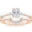 14K Rose Gold Cometa Diamond Ring with Lunette Diamond Ring
