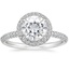 18KW Moissanite Valencia Halo Diamond Ring (1/2 ct. tw.), smalltop view