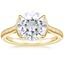 Yellow Gold Moissanite Jade Trau Satin Esthética Solitaire Ring