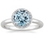 18KW Aquamarine Halo Diamond Ring (1/6 ct. tw.), smalltop view