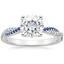 Moissanite Petite Luxe Twisted Vine Sapphire and Diamond Ring (1/8 ct. tw.) in Platinum