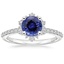Sapphire Flor Diamond Ring in 18K White Gold