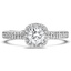 Custom Shared Prong Halo Diamond Ring