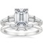 18K White Gold Harlow Diamond Ring (1/2 ct. tw.) with Tapered Baguette Diamond Ring