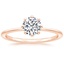 14K Rose Gold Eight Prong Petite Elodie Ring, smalltop view