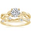 18K Yellow Gold Budding Willow Ring with Winding Willow Diamond Ring (1/8 ct. tw.)