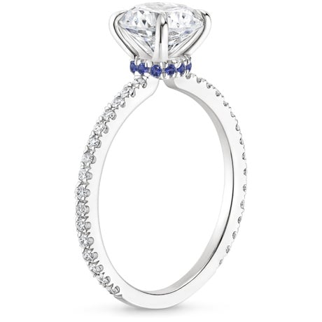 hidden sapphire and diamond engagement ring