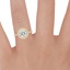 18K Yellow Gold Audra Diamond Ring, smallzoomed in top view on a hand