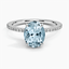 Aquamarine Demi Diamond Ring (1/3 ct. tw.) in 18K White Gold