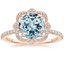 14KR Aquamarine Reina Halo Diamond Ring, smalltop view
