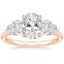 14K Rose Gold Oval Five Stone Diamond Ring (1 ct. tw.), smalltop view