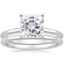 18KW Moissanite Four-Prong Petite Comfort Fit Bridal Set, smalltop view