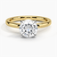 Yellow Gold Moissanite 2mm Comfort Fit Ring