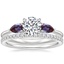 18K White Gold Opera Ring with Lab Alexandrite Accents with Luxe Ballad Diamond Ring (1/4 ct. tw.)