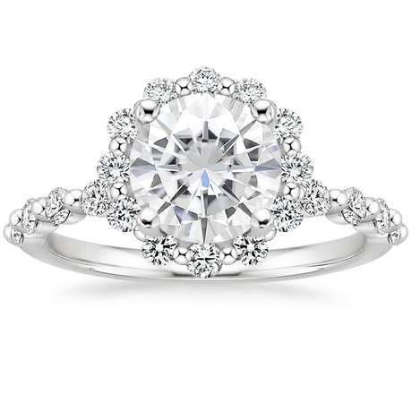 Details about   Moissanite Halo Engagement Ring Solid 14K White Gold 1.80 Ct Excellent Round Cut