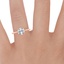 14K Rose Gold Sora Diamond Ring, smallzoomed in top view on a hand