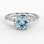 Aquamarine Nadia Diamond Ring in 18K White Gold