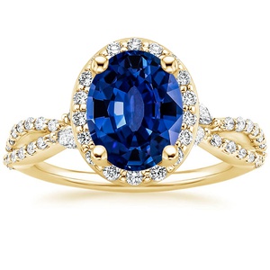 Lab Created Sapphire Luxe Willow Halo Diamond Ring (2/5 ct. tw.) in 18K ...