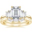 18K Yellow Gold Coppia Five Stone Diamond Ring (1/3 ct. tw.) with Tapered Baguette Diamond Ring