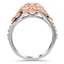 Nature-Inspired Fancy Pink Diamond Ring with Ruby and Diamond Accents, smallside view