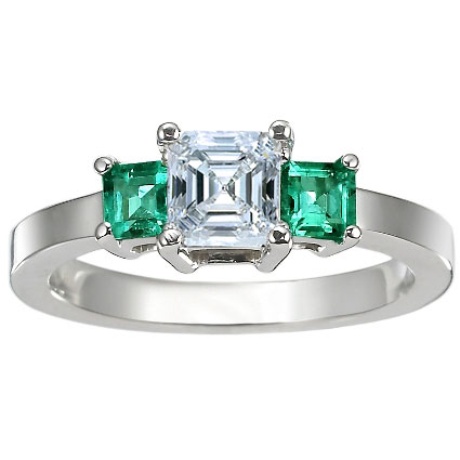 emerald green ring with diamonds