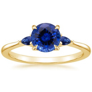 Sapphire Aria Ring with Sapphire Accents in 18K Yellow Gold