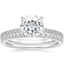 18KW Moissanite Petite Demi Diamond Ring with Ballad Diamond Ring, smalltop view
