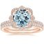 14KR Aquamarine Reina Diamond Ring with Luxe Ballad Diamond Ring (1/4 ct. tw.), smalltop view