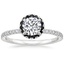 18K White Gold Waverly Diamond Ring with Black Diamond Accents, smalltop view