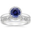 PT Sapphire Halo Diamond Ring (1/6 ct. tw.) with Tiara Diamond Ring (1/10 ct. tw.), smalltop view