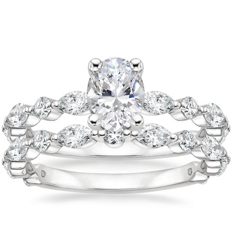 18K White Gold Luxe Versailles Diamond Bridal Set