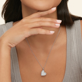 Engravable Diamond Heart Charm