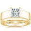 18K Yellow Gold Alden Diamond Ring with 2mm Comfort Fit Wedding Ring