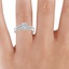 18K White Gold Chamise Contoured Diamond Ring, smallzoomed in top view on a hand