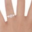 14K Rose Gold Three Stone Trellis Diamond Ring (1/2 ct. tw.), smallzoomed in top view on a hand