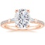 Rose Gold Moissanite Luxe Tapered Baguette Diamond Ring (1/4 ct. tw.)