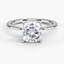 Moissanite Aimee Solitaire Ring in 18K White Gold