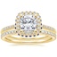 18K Yellow Gold Circa Diamond Ring with Sapphire Accents (1/4 ct. tw.) with Luxe Ballad Diamond Ring (1/4 ct. tw.)