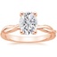 14KR Moissanite Twisted Vine Solitaire Ring, smalltop view