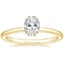 Oval Double Claw Prong Accents Engagement Ring 