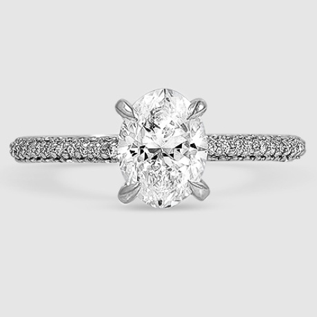 Trio micro pave hot sale engagement ring