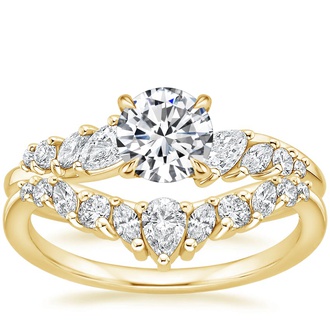 18K Yellow Gold Floriana Diamond Bridal Set