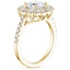 18K Yellow Gold Rosa Diamond Ring, smallside view