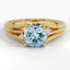 Yellow Gold Aquamarine Sincelo Diamond Ring (3/4 ct. tw.)